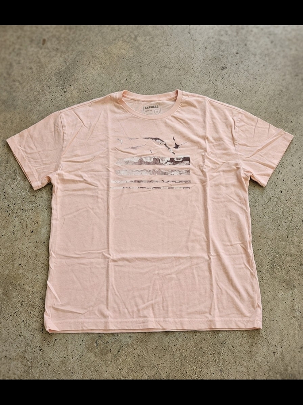 Express Men’s Light Pink Crew Tee Size L